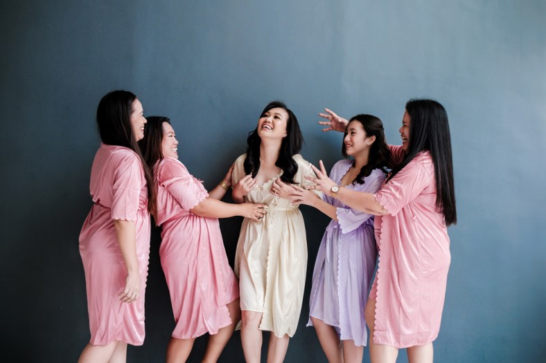 Bride and her entourage, Jimmy and Maureen Wedding, Cebu Wedding Photographer, Portraits by Bukool, Cebu Archdiocesan Shrine of Saint Pedro Calungsod, Golden Peak Hotel Wedding