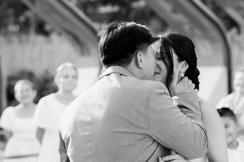 DJ and Ella Wedding, Reception Details, Portraits by Bukool, Belmont Hotel Cebu Wedding, Mactan Newtown Beach Wedding, Cebu Wedding Photographer, Bride and Groom first kiss
