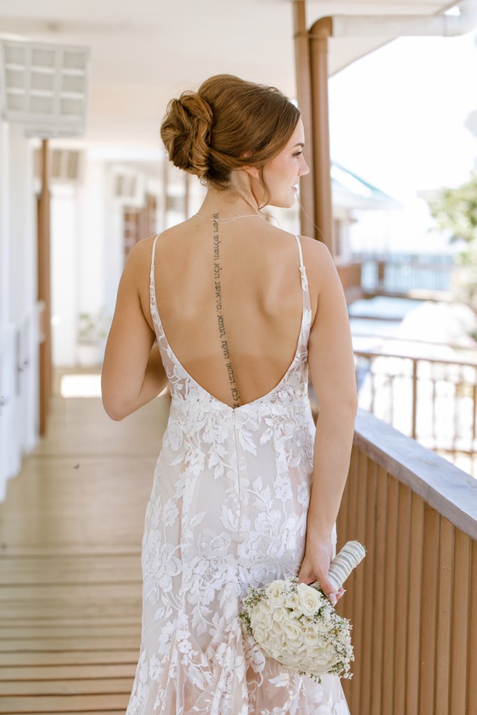 Rosh & Rachel Cebu Wedding, Cebu Wedding photographer, Nalusuan Island Cebu Wedding, Bride's preparation, Bridal portrait, Bride with tattoo